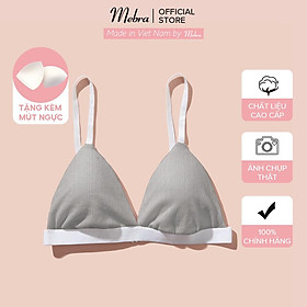 Áo ngực bra cotton không gọng không đệm tặng kèm mút chân ngực bản chun to thể thao năng động giữ form tốt Mebra A004