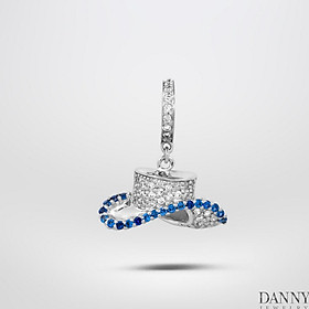 Charm Bạc 925 Danny Jewelry Hình Nón Cowboy Đính Đá CZ PK003S Xi Rhodium/Vàng hồng