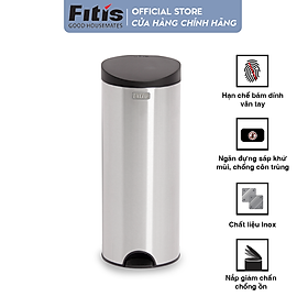 Mua Thùng rác inox FITIS đạp tròn lớn RPL1-901 - inox - 15L