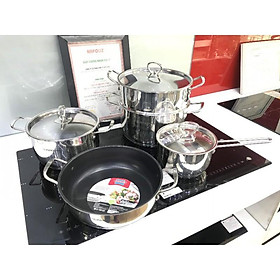 Bộ nồi chảo inox 5 đáy sunhouse shg995