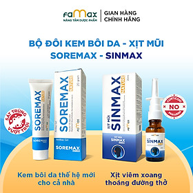 Combo Kem bôi da Soremax Nature và xịt mũi Sinmax nhanh lành tổn thương da, hỗ trợ viêm xoang viêm mũi dị ứng