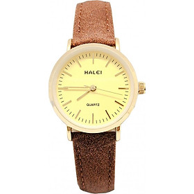 Đồng hồ nữ halei - hl541 dây da nâu