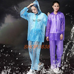Mua Bộ Quần Áo Mưa Nhựa Dẻo FreeSize ( 50 - 80kg ) Không Thấm Nước