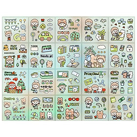Bộ 20 Tờ Sticker Nhiều Hình Cô Gái Và Bé Thỏ - Telado MSTZ-12/2-6 (Mẫu Màu Giao Ngẫu Nhiên)