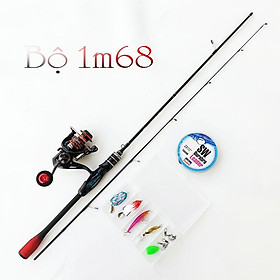 Bộ cần câu lure đứng carbon ul máy câu Deukio FS2000 tặng bộ mồi câu BCM19- Đứng