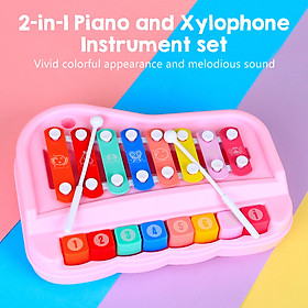 ammoon SY-73 2-trong-1 Xylophone Piano Nhạc cụ đồ chơi có vồ cho trẻ em Bé trai bé gái