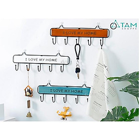 Móc treo đồ gắn tường sắt mỹ thuật I LOVE MY HOME số 06