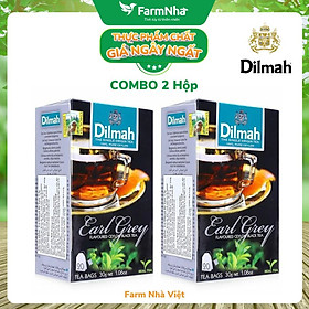 (Combo 2 hộp) Trà Dilmah Earl Grey (Trà Bá Tước) túi lọc 30g 20 túi x 1.5g - Tinh hoa trà Sri Lanka