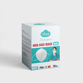 Khẩu Trang Niva N95 Hộp 25 Chiếc Ngăn Giọt Bắn, Lọc Vi Khuẩn, Không Gây Kích Ứng Da, Hàng Chính Hãng Cao Cấp