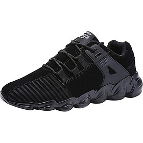 Men's Sneakers Suede Splicing Mesh Breathable Non-Slip Sports Running Shoes