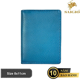 Ví Đựng Thẻ ATM Nhỏ Gọn SUPPLE, Da Bò SMALL PEBBLE Mềm Mại Blue Jumped - Bền Bỉ, Chống Xước - Chống Nhăn Tốt, Thiết Kế Hiện Đại, Ngăn Súp Lê Rộng, Đựng Nhiều Thẻ Ngân Hàng, Card Danh Thiếp, Căn Cước Công Dân, Dáng Đứng - Gập 2 – Hàng Chính Hãng SAIGIO 