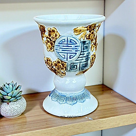 Ly Trưng Phật Thủ Đào Thọ Bát Tràng Men Trắng RỒNG VIỆT– Gốm Sứ Thủ Công Đẹp, Đặt Phật thủ