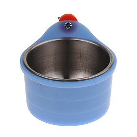 Pet Bird Food Feeding Drinking Bowl Stainless Steel Coop Cup For Parrot Red