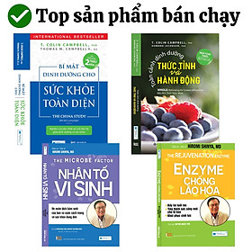 Combo 4 cuốn Bí mật dinh dưỡng + Toàn cảnh dinh dưỡng + Nhân tố vi sinh + Enzyme chống lão hoá
