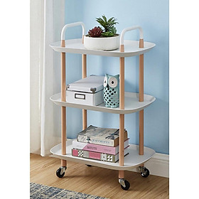Mua Kệ nhựa 3 tầng Oval UMOO sang trọng tối giản kiểu Hàn có bánh xe  tay cầm