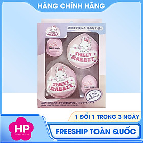Set Bông Mút Tán Nền Sweet Rabbit Sweet Puff (02 cái lớn, 2 cái nhỏ)