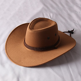 Nón mũ cao bồi phong cách Mỹ dành cho nam và nữ chất liệu da lộn dona23090102