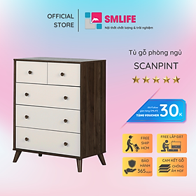 Tủ phòng ngủ gỗ hiện đại SMLIFE Scanpint  | Gỗ MDF dày 17mm chống ẩm | D75xR40xC100cm