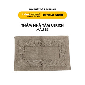 Thảm lau chân ULRIC màu Xám Trắng / Nâu  50x80 cm 100% cotton | Index Living Mall | Nhập khẩu Thái Lan