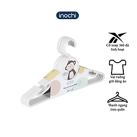 Mua Set 5 Móc áo cho trẻ em Inochi - Hara 188 màu Trắng ngọc/Hồng nhạt/Xanh nhạt