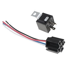DC 12V Car SPDT Automotive Relay 4 Pin 4 Wires W/ Harness Socket 40A