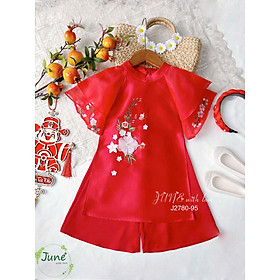 Áo dài cho bé gái mẫu Hoa nổi mùa xuân xinh xắn diện lễ tết năm mới từ 12-45kg hàng thiết kế cao cấp