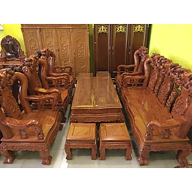 Mua Bộ bàn ghế gỗ hương đá chạm đào 10 món tay 14