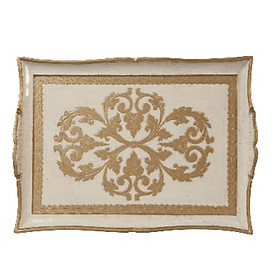 Mua Khay gỗ cổ điển mạ vàng chữ nhật SEZZATINI Tintori 26x38cm 3114