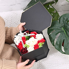 Quà 8-3 Cho Bạn Gái Ý Nghĩa - Hộp Hoa Hồng Sáp Trái Tim Hương Thơm 3 Năm Có Ngăn Đựng Quà Cao cấp Sang Trọng