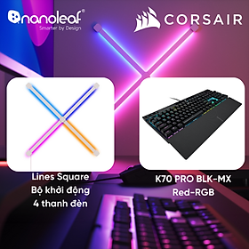 Mua  Nanoleaf x Corsair  Combo Đèn LED RGB Lines Squared Bộ khởi động và Bàn phím K70 Pro BLK-MX Red-RGB