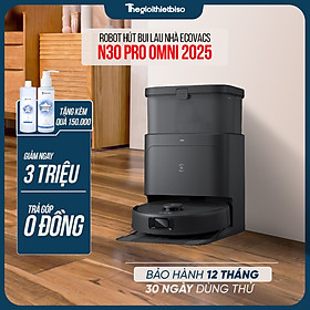 [GIÁ TẠI KHO] - Robot Hút Bụi Lau Nhà Ecovacs Deebot N30 Pro Omni - Bản màu đen 2024 - Hàng chính hãng Ecovacs