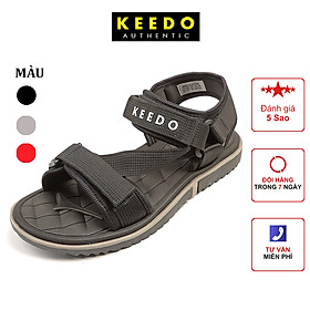 Sandal nam, giày quai hậu KEEDO KDS03 quai chéo - Đen - 43