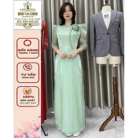 Áo dài xinh_tơ ánh kim lót lụa tặng kèm mấn trai cao cấp