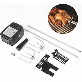 Easy Install Meat Forks Tools Stainless Steel Camping Household Cooking BBQ Motor Set Electric Automatic Rotisserie Spit