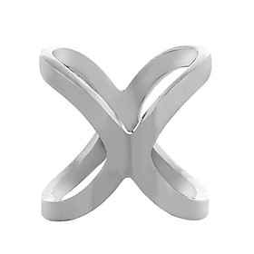 2X Silver Alloy Metal Cross Scarf Ring Silk Chiffon Clip Slide Buckle Wedding