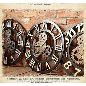 Mua Đồng hồ treo tường gỗ bánh răng Cổ Điển  Đồng hồ trang trí gỗ decor phòng khách quán cafe (Tặng Kèm Pin)