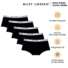 Combo 5 Quần Lót Nữ Cotton Thiên Nhiên BeingMe Miley Lingerie - Màu Đen - XL