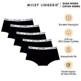 Combo 5 Quần Lót Nữ Cotton Thiên Nhiên BeingMe Miley Lingerie - Màu Đen