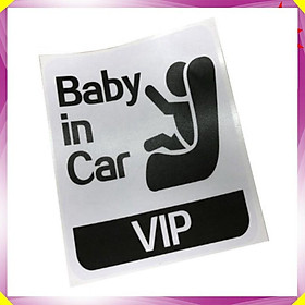 Sản phẩm Tem Decal baby in the car dán đuôi xe/ Mã sản phẩm H40312