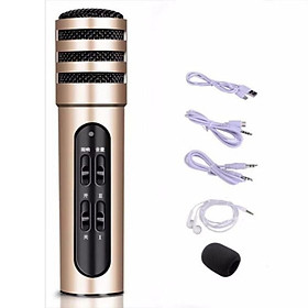 Mua Micro Livestream C7   tặng tai nghe  Thu Âm Hát Karaoke Livestream 3 in 1 ( giao màu ngẫu nhiên )