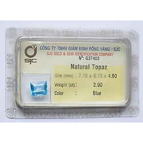 Mua Mặt Đá Topaz Xanh Tự Nhiên Mài Giác Chữ Nhật