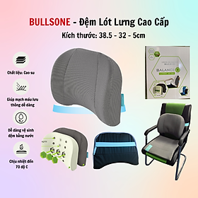 Đệm Lưng Cao Cấp Bullsone - Xám - Hàng chính hãng