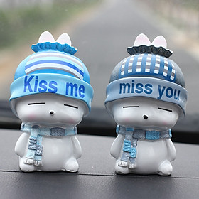 Tượng trang trí Couple Rabbit - 1 chiếc (phát ngẫu nhiên)