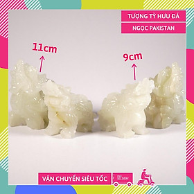 Mua Cặp tượng tỳ hưu đá tự nhiên ngọc Pakistan điêu khắc thủ công - Nhiều cỡ