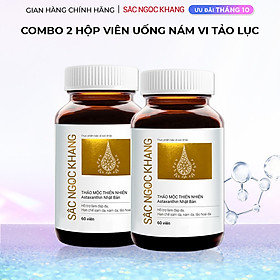 Combo 2 hộp Viên uống Sắc Ngọc Khang Vi Tảo Lục (60 viên) giúp trẻ hóa làn da xua tan vết nám, hỗ trợ cân bằng nội tiết tố, bổ huyết, điều kinh, cho làn da sáng khỏe từ bên trong