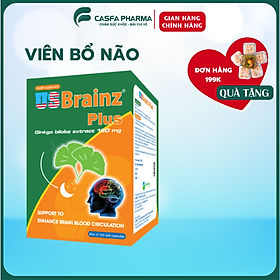 Hình ảnh Bổ não - US Brain Plus tăng cường tuần hoàn máu não, giảm đau đầu chóng mặt, rối loạn tiền đình, hỗ trợ mất ngủ, hộp 60v