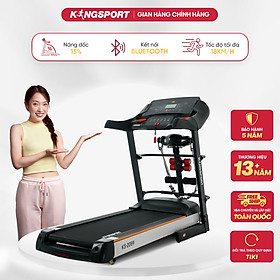 Máy chạy bộ KINGSPORT KS-2059 New nâng dốc tự động 18%, tốc độ tối đa 18km/h, kèm đai massage và thanh gập bụng