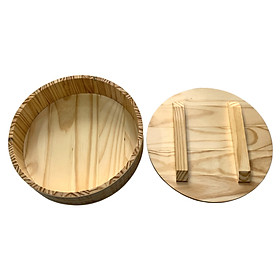Mua Khay Thố gỗ trang trí đánh cơm Sushi Φ 36cm  Cao 9cm + Nắp gỗ
