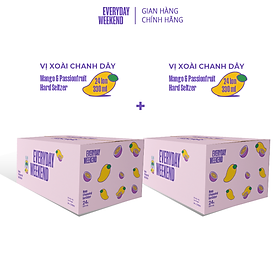 Combo 2 Thùng 24 lon Everyday Weekend Cocktail vị Xoài Chanh Dây (48 lon x 330ml/lon)