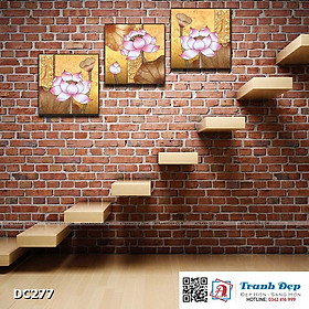 Bộ 3 tranh canvas treo tường Decor Sen nghệ thuật - DC277